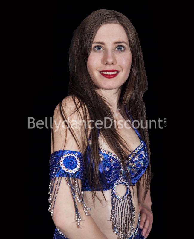 Bracelet de bras de danse orientale bleu nuit
