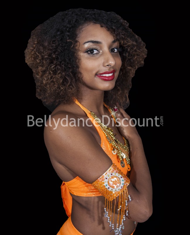 Bracelet de bras de danse orientale orange
