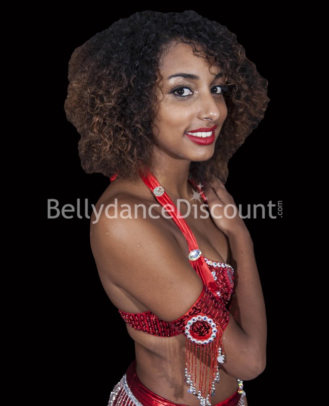 Bracelet de bras de danse orientale rouge