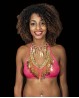 Collier de danse orientale fuchsia et or