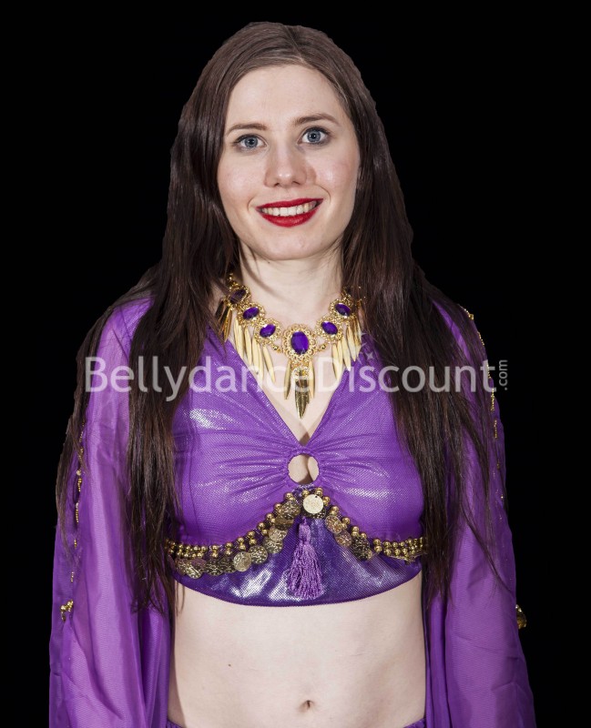 Purple and gold Bellydance necklace