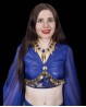 Collar de danza del vientre azul oscuro y dorado