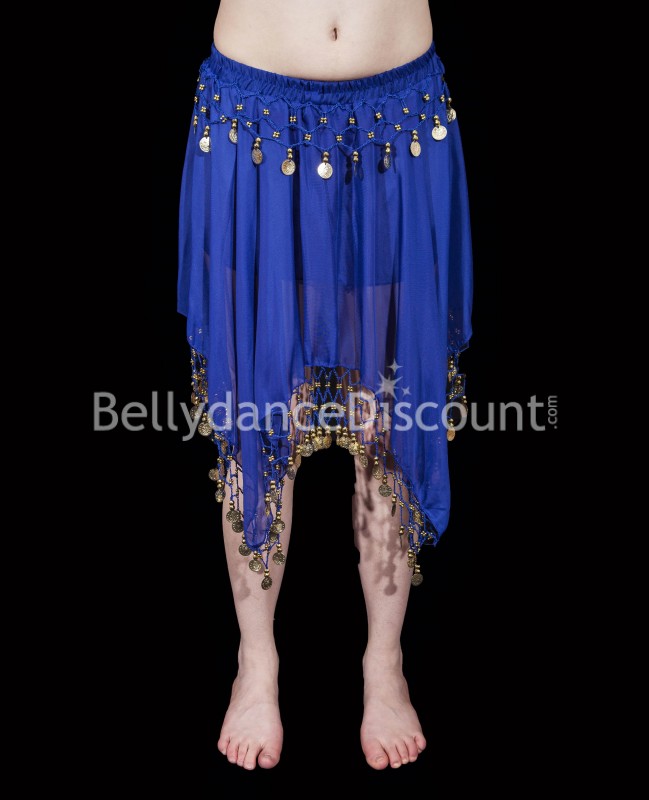 Falda corta azul oscura para danza del vientre Falda corta azul oscura para danza del vientre