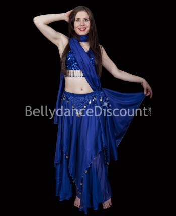 Dark blue rectangular oriental dance veil 