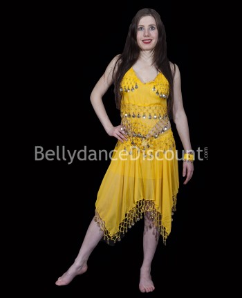 Yellow belly dance short skirt