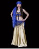 Voile circulaire de danse orientale en organza bleu foncé