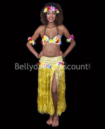 Costume de danse polynésienne jaune