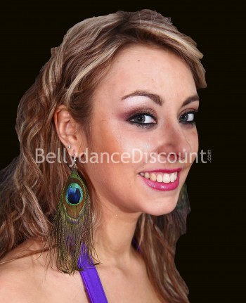 Pendientes plumas de pavo real