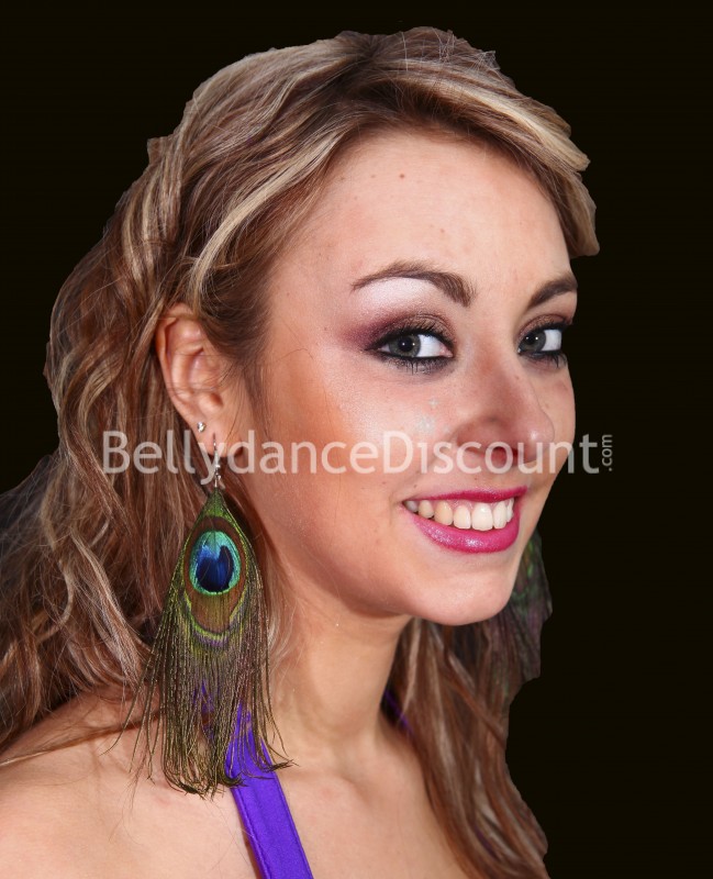 Pendientes plumas de pavo real