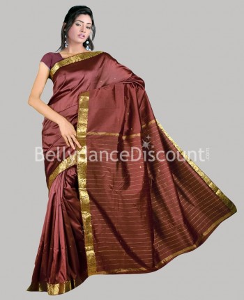 Sari für den Bollywood Tanz in Braun