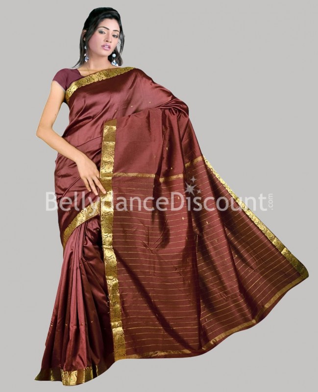Sari di danza Bollywood marrone
