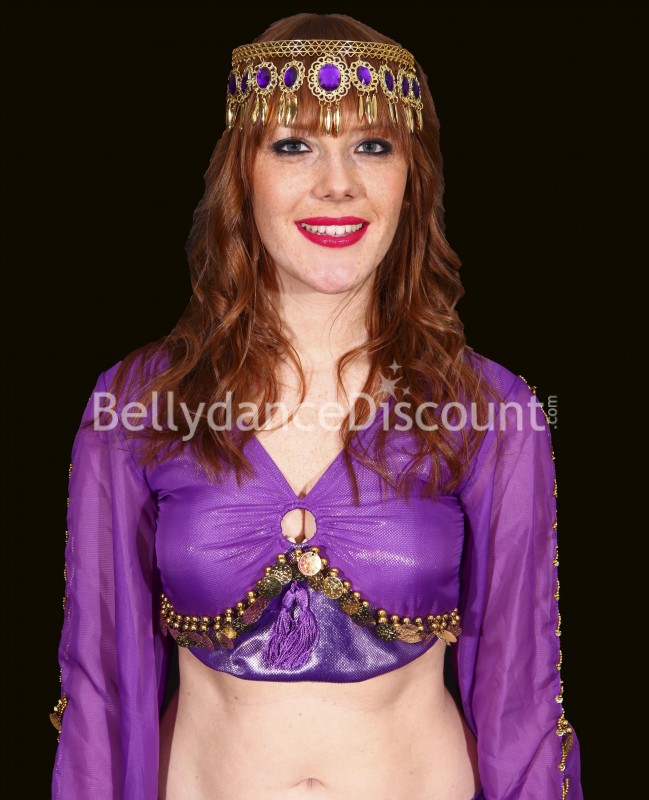Purple and gold Bellydance and Bollywood forehead jewel