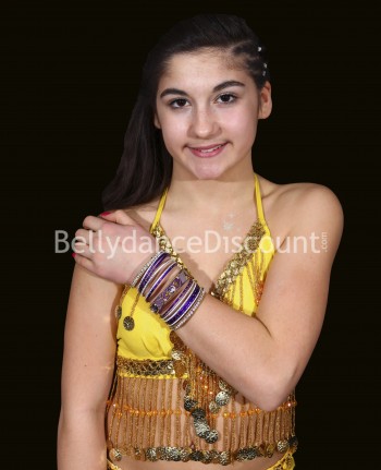 Lotto di braccialetti bambina di danza Bollywood viola