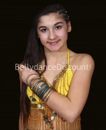 Lote de brazaletes azul claro para niñas, ideal para danza Bollywood 