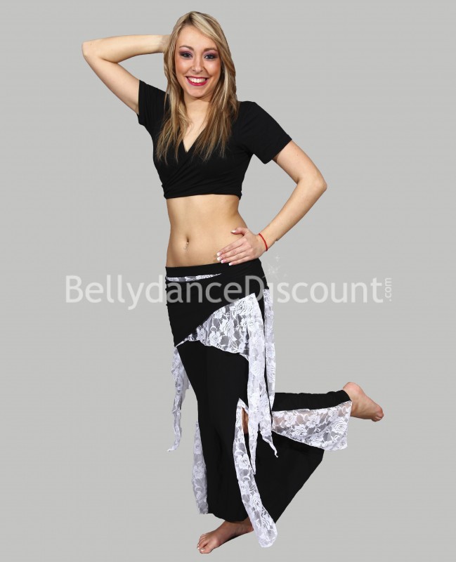 Black wrap-over top for dance lessons