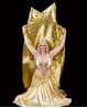 Hüft Tuch für orientalischen Tanz glänzend in Gelb und Gold