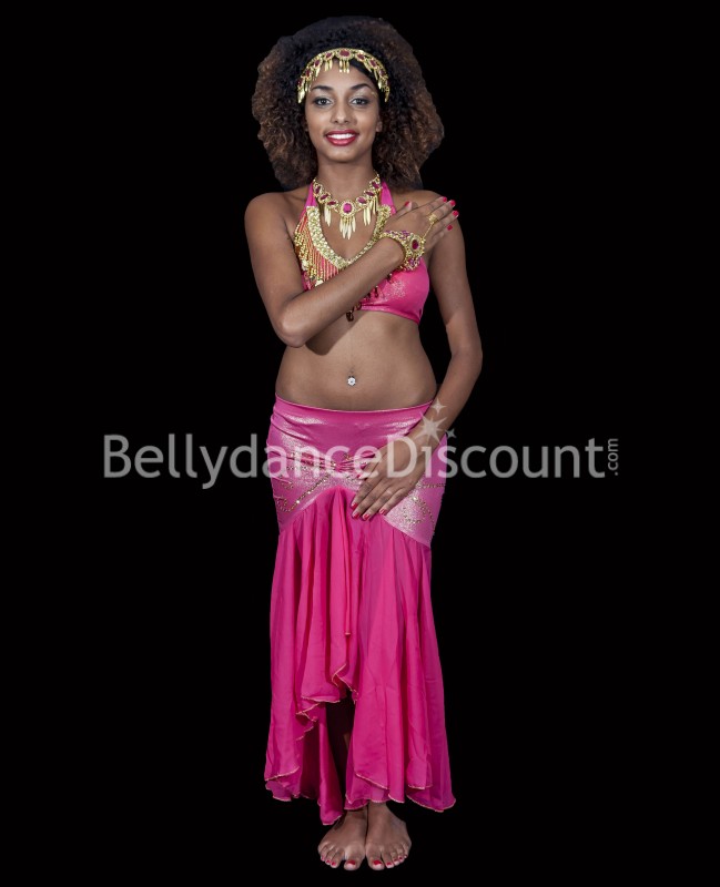 Pink and gold Bellydance necklace