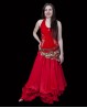 Falda forrada roja para danza del vientre
