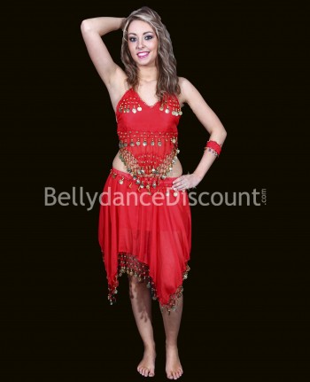 Red belly dance short skirt