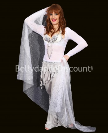 Top de danse transparent blanc