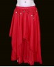 Red belly dance skirt with lining
