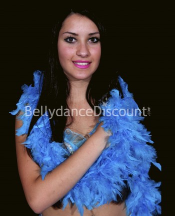 Boa en plumes bleu ciel