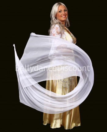 White belly dance Veil Poi