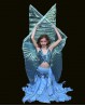 Transparent Bellydance Isis wings for kids light blue