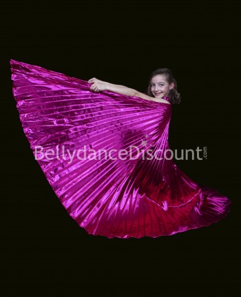 Opaque Bellydance Isis wings for kids fuchsia