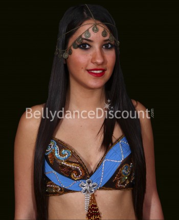 Ornement front de danse orientale et Bollywood bronze