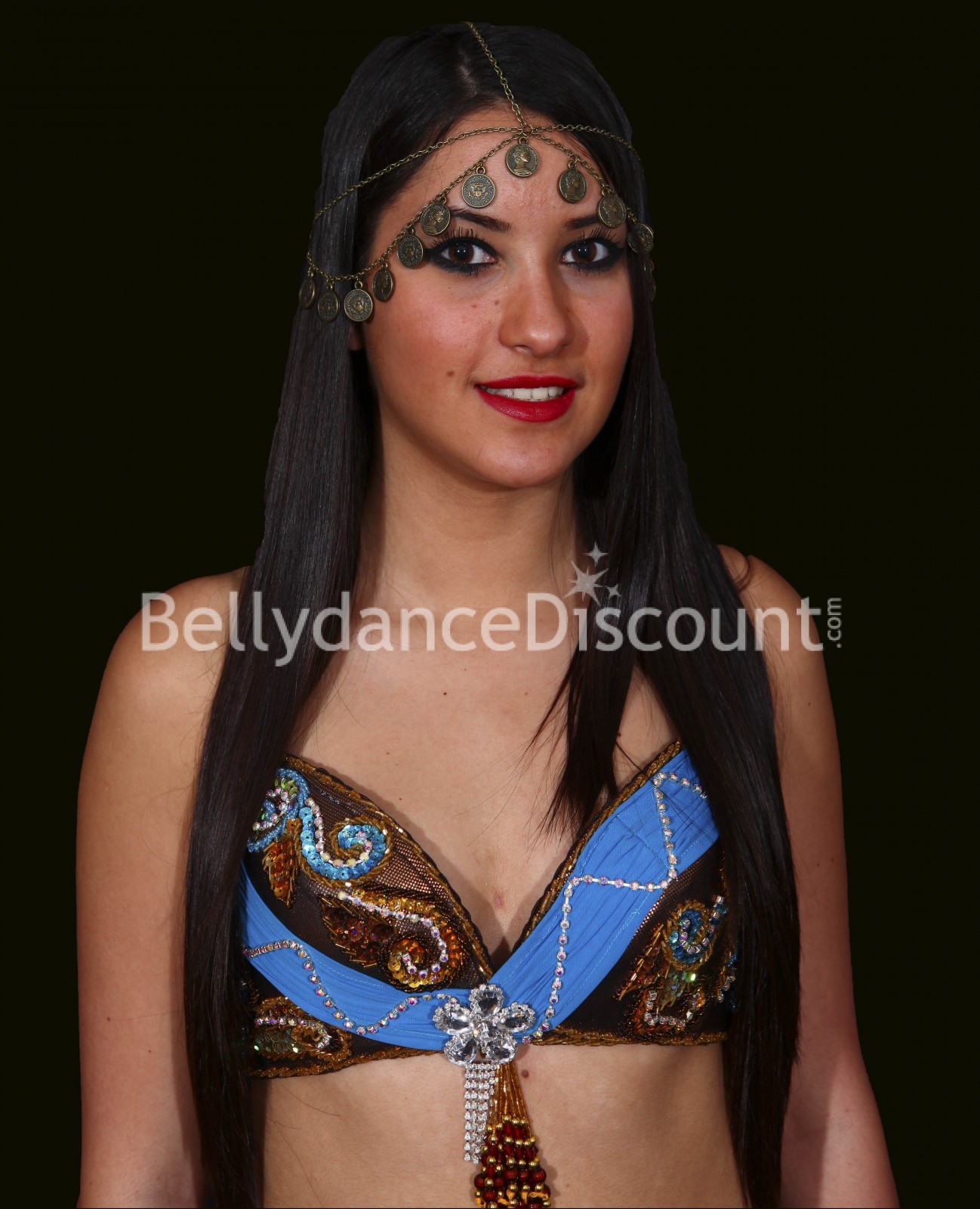 Ornement front de danse orientale et Bollywood bronze Ornement front de danse orientale et Bollywood bronze