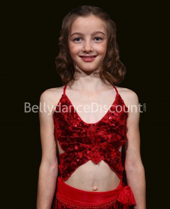 Top bambina di danza del ventre rosso