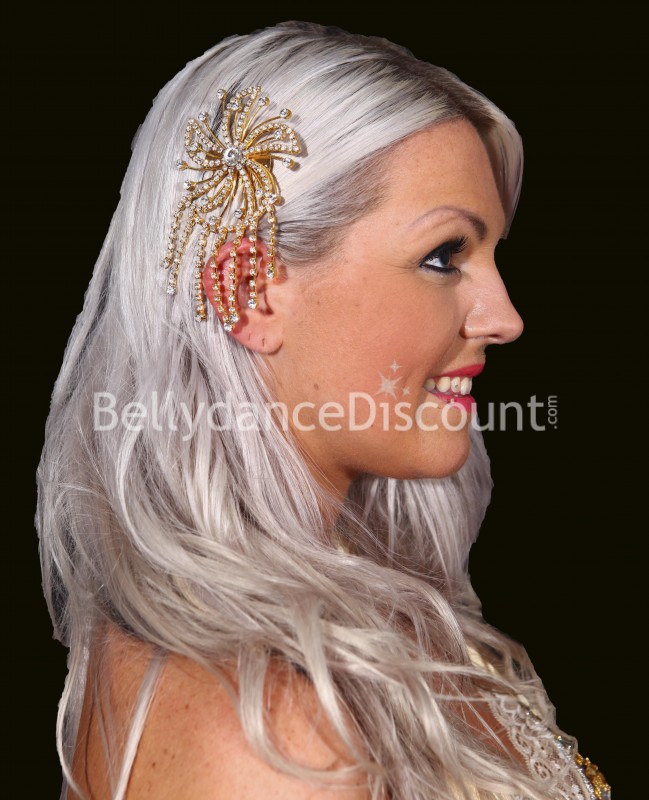 Gioiello per capelli oro e strass