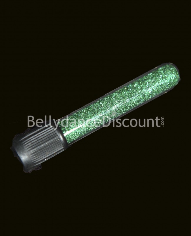 Tube de paillettes vertes