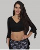 Wickelbluse in Schwarz mit Ärmel für den Tanzunterricht