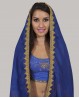 Velo azul oscuro y dorado para danza Bollywood