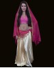 Velo fucsia y dorado para danza Bollywood