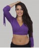 Purple wrap-over top with sleeves for dance lessons