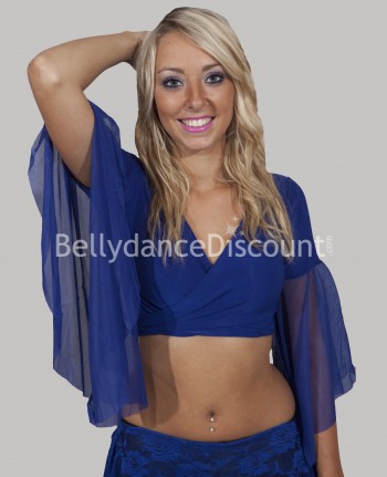 Top cruzado de danza azul oscuro