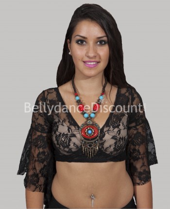Red ethnic necklace for tribal fusion Bellydance