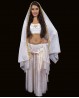 Cinturón de danza del vientre con lentejuelas de plástico blancas