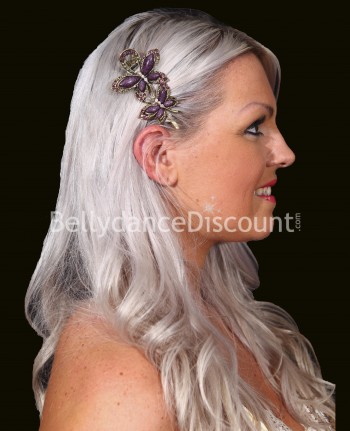 Purple oriental dance hair slide