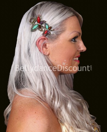 Pince à cheveux de danse orientale multicolore