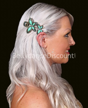Green oriental dance hair slide