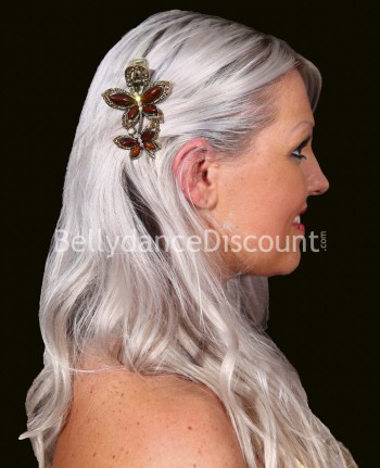 Brown oriental dance hair slide