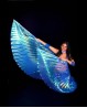 Ailes d'Isis de danse orientale transparentes bleu foncé