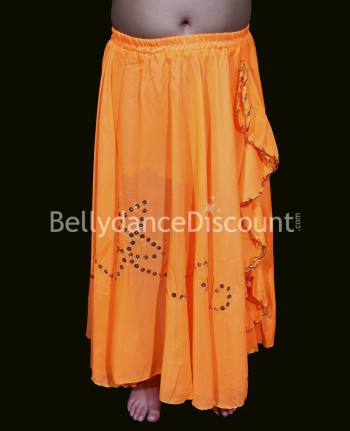 Falda naranja para niña, ideal para danza del vientre 