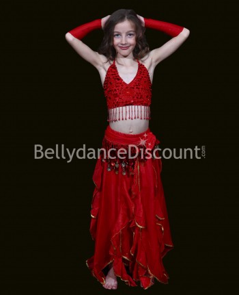 Red belly dance  children’s skirt