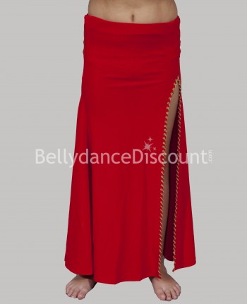 Jupe droite enfant de danse orientale rouge