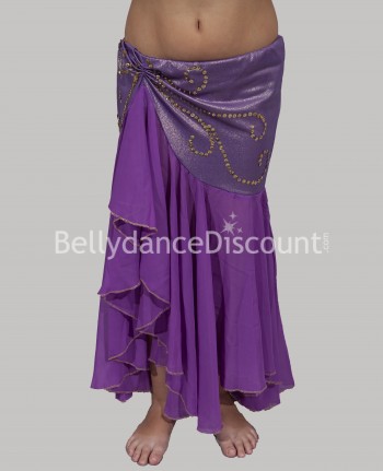 Falda violeta para niña, ideal para danza del vientre 